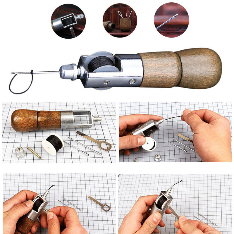 Wax Thread Needles Stitcher Leather Carving Sewing Craft Manual Sewing Leat