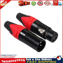 1 Pair XLR 3Pin Male Female DIY Audio Cable Connectors Solder Plug (Red) Newly