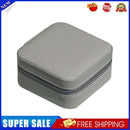 Portable Jewelry Storage Box Earrings Necklace Ring Display Case (Grey)