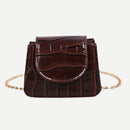 Pure Color Leather Mini Shoulder Bags Women Casual Flap Chain Messenger Bags