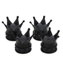 4pcs Universal Crown Style Car Tire Air Valve Stem Caps Dust Covers (Black)
