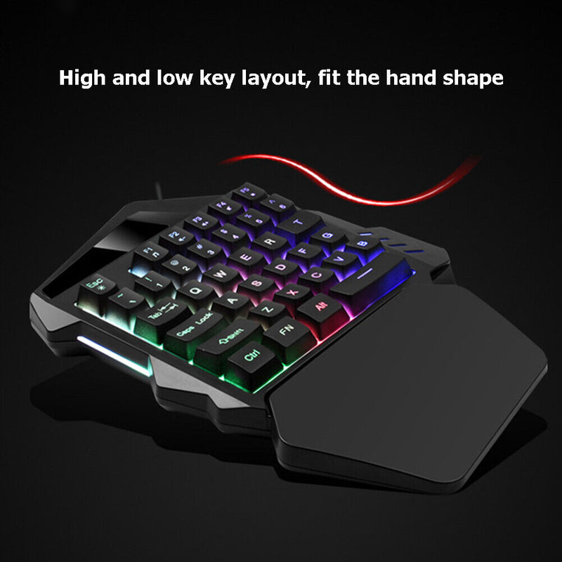 G94 One Handed Gaming Keyboard 35 Keys Membrane Keyboard for Laptop Desktop PC