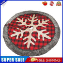 Christmas Tree Skirt Plaid Snowflake Pattern Xmas Tree Apron Round Door Carpet