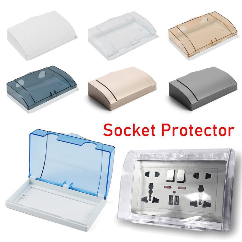 Double Sockets Switch protection box Socket Protector Electric Plug Cover