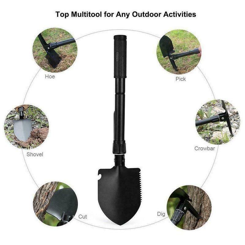 Military Portable Folding Shovel Survival Spade Outdoor Tools For Camping Y6V4