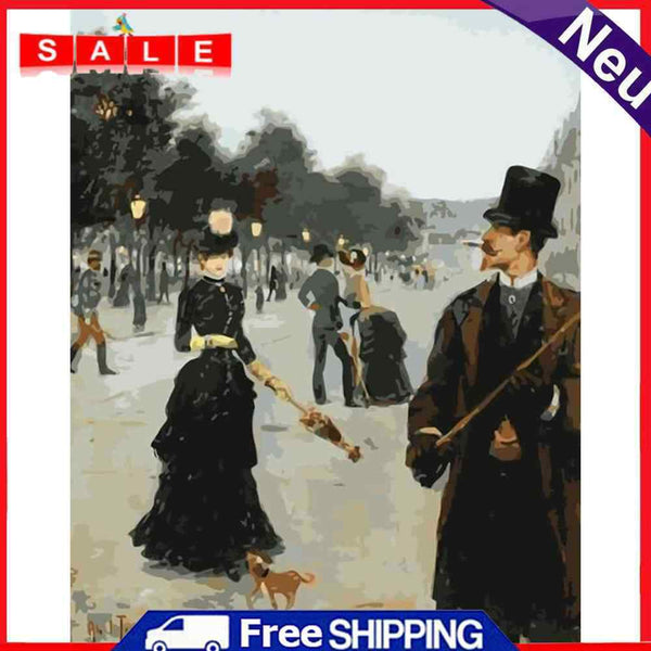 Frameless Oil Painting Arts Picture By Number Square People Hand Painted Craft