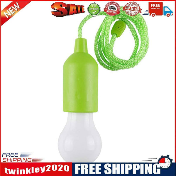 LED Hanging Light Bulb Battery Powered Colorful Pull Cord Bulbs (Green)