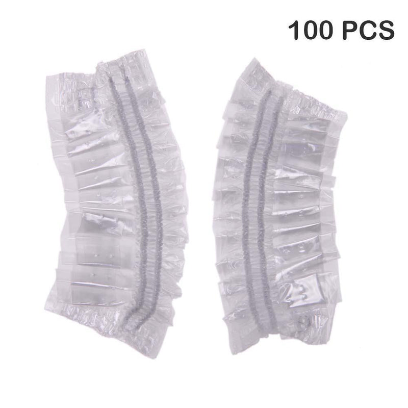 100pcs Disposable Waterproof Earmuffs Ear Cover Hair Bathing Plastic Tools