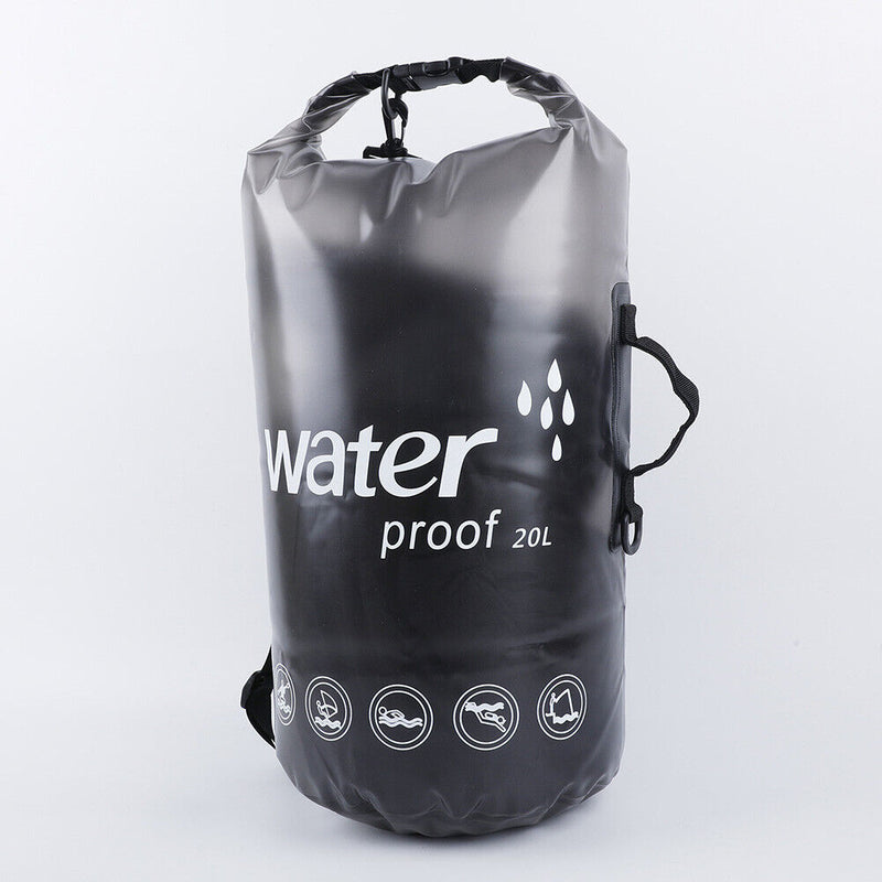 PVC Bags 20L Trekking Drifting Waterproof Storage Pouch (Translucent Black)