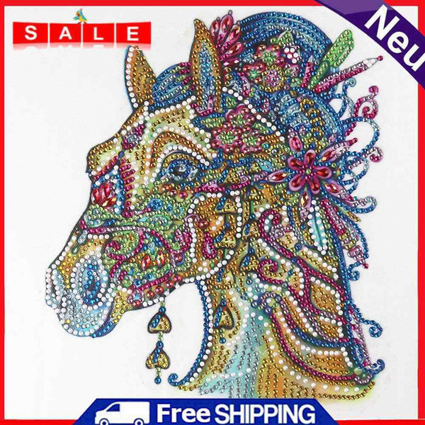 5D DIY Special Shaped Diamond Painting Horse Cross Stitch Kit Home Bedroom Decor
