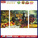 3 Panels Table Fruits Wine Oil Paint By Numbers Kits DIY Handpainted on Canvas