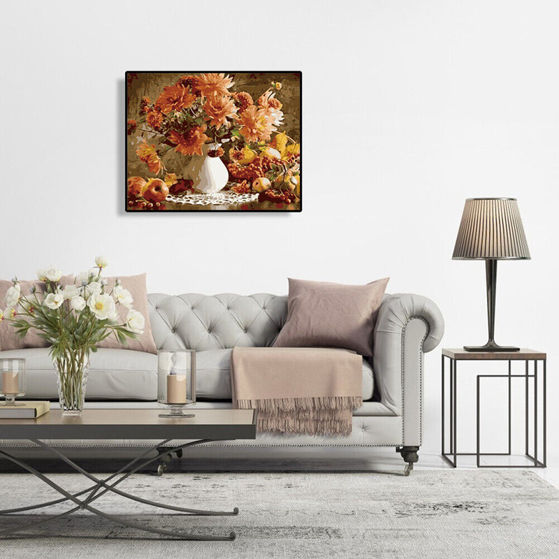 DIY Digital Oil Painting By Numbers Kits Desk Flowers Modern Wall Art Decoration