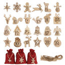 Countdown Hanging Tags Christmas Advent Calendar Number Label Wooden Pendant