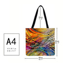 LI Q P R Abstract Print Shopping Bag, Casual, Large Capacity, 40x40c