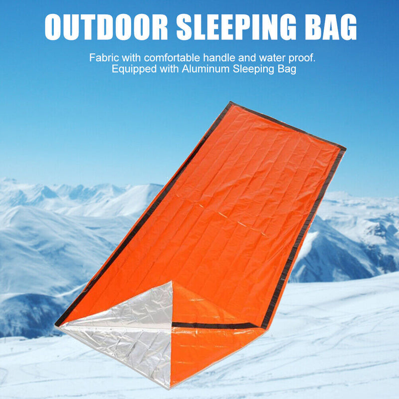 Waterproof Outdoor Emergency Blanket Survival Thermal Sleeping Bags Orange Newly