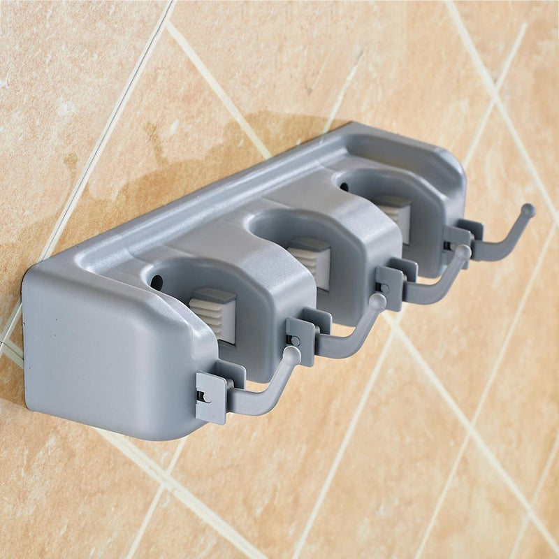 Wall Mounted Mop Brush Broom Hanger Storage Rack Kitchen Organizer(3 Racks)
