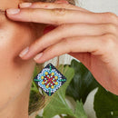 5D DIY Diamond Painting Earrings Double-sided Square Drop Earrings (RZ013) Newly