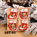 12Pcs Christmas Snowflakes Wooden Pendants Xmas Tree Hanging Ornament Decoration