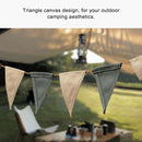 #A 12pcs Canvas Triangular Bunting Flags Outdoor Camping Hanging Banner Decorati