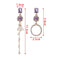 Women Purple Crystal Dangle Earrings Ear Stud Drops Earrings Rhinestone
