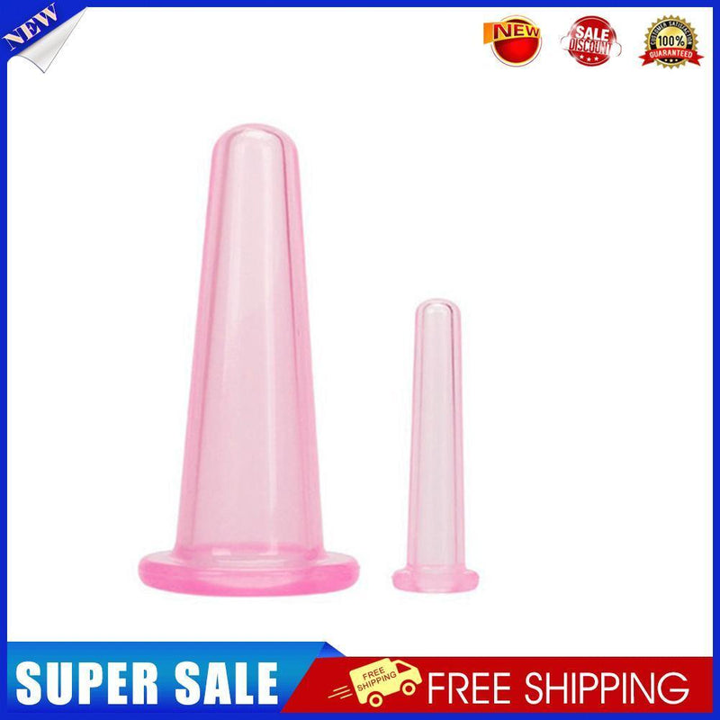 2pcs Silicone Cupping Suction Can Vacuum Face Leg Arm Massage Cup (Pink)