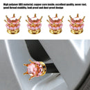 4x Car Rhinestone Wheel Tire Valve Caps Auto Tyre Rim Stem Air Cover (Pink)