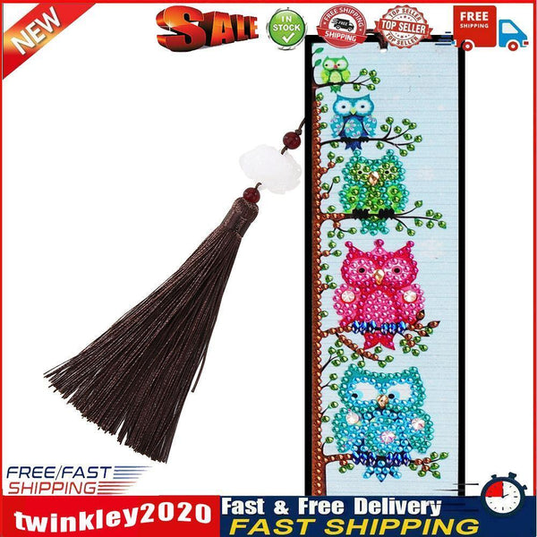 Diamond Painting 5D DIY Special Shaped Art Mosaic Leather Tassel Bookmarks Newly