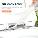 Silicone Toilet Brush - Punch-Free Wall Hanging Tool & Soft Head (White) Newly