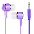 Universal In-Ear Earbuds Headsets Music Earphones 3.5mm Headphone (Purple) Newly
