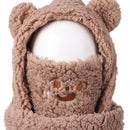 Cute Caps Plush Beanies Caps Bear Ear Hat Hat Scarf Set Earflap Earmuff