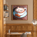 5D Diamond Painting Kit Coffee Kitten Full Round Drill Rhinestone DIY Wall