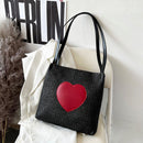 Summer Love Straw Woven Bags for Women Knitted Female Casual Bucket Shoulder Bag