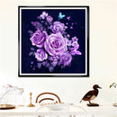 Purple Rose 5D Diamond Painting Embroidery DIY Cross Stitch Home Decor Newly