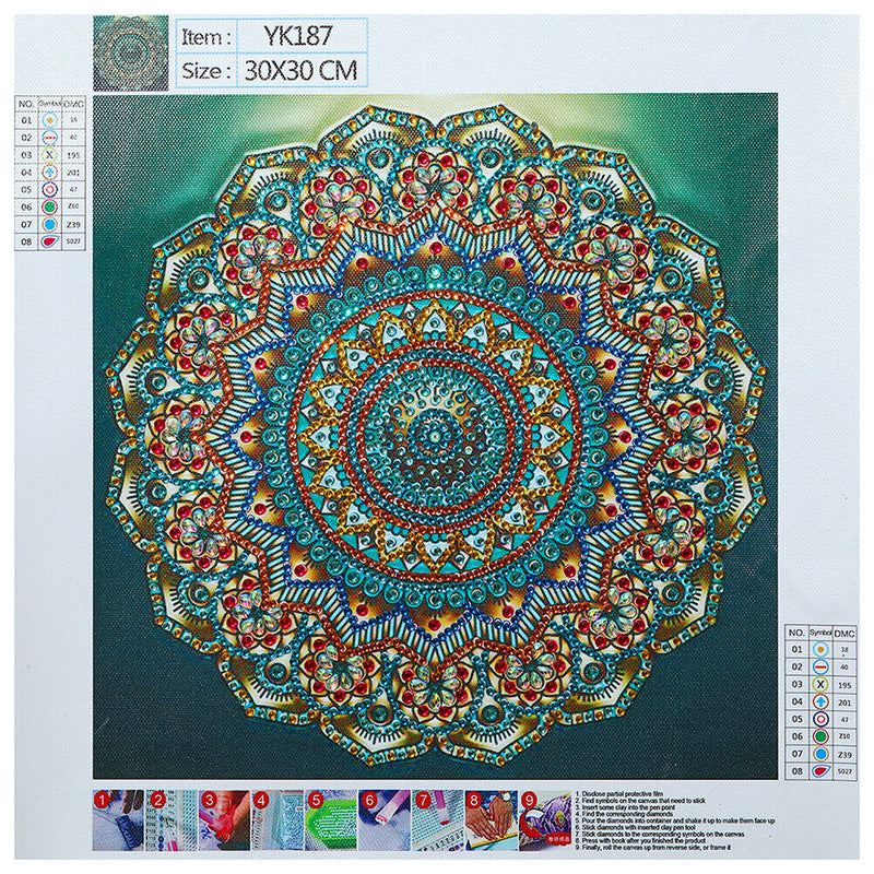 5D DIY Partial Special Shaped Drill Diamond Painting Mandala Decor (YK187)