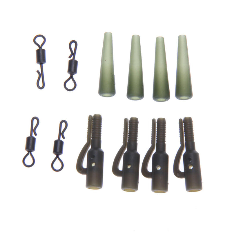 90 Piece  Clip Set With Quick Change Swivels Carp Fishing Tackle Rigs Newly