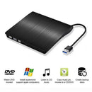 USB 3.0 External DVD CD Burner Plug and Play Laptop Desktop PC Accessory Black