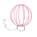 Stainless Steel Plating Pet Hay Manger Food Ball Rabbit Grass Rack (Pink)