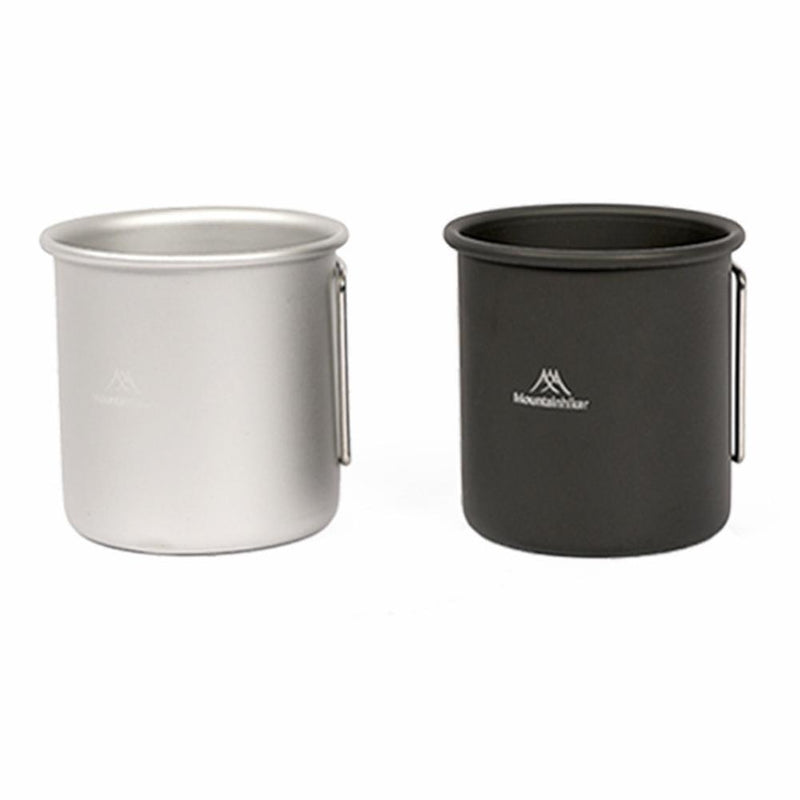 Mountainhiker 300ml Camping Water Cups Foldable Handle Outdoor Tea Mug (Black)