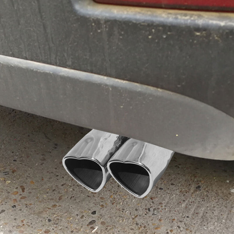 Dual Exhaust Tip Bolt-on Heart Edge Stainless Steel Tailpipe Tip 2.5 inch I