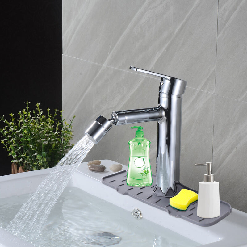 Faucet Sink Splash Catcher Washable Silicone Backsplash Guard Drying Mat Newly