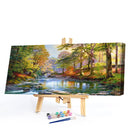 River in Forest Oil Paint By Numbers DIY Handpainted on Canvas Wall Art Pictu