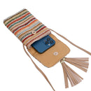 Straw Mobile Phone Bag Ethnic Style Woven Tassel Small Satchel Crossbody Bags