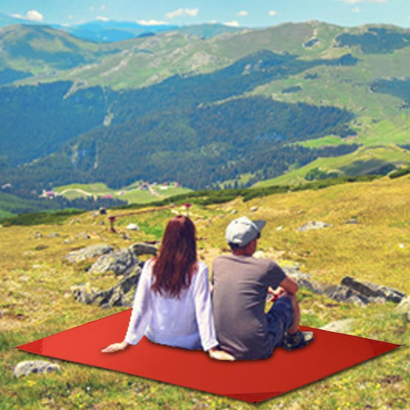 Portable Outdoor Picnic Waterproof Mat Sand Beach Folding Blanket (Red) Newly