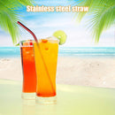 4pcs Reusable Drinking Straws Clean Brush Set Drinks Supplies (Red Bending)