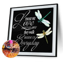 Dragonfly Letter 5D DIY Full Round Diamond Painting Animal Decor Mosaic Craft