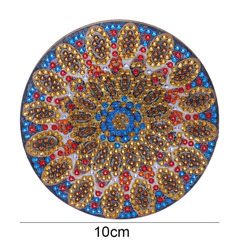 5D DIY Diamond Painting Mandala Wooden Round Coaster Cup Cushion (AA1058-2)