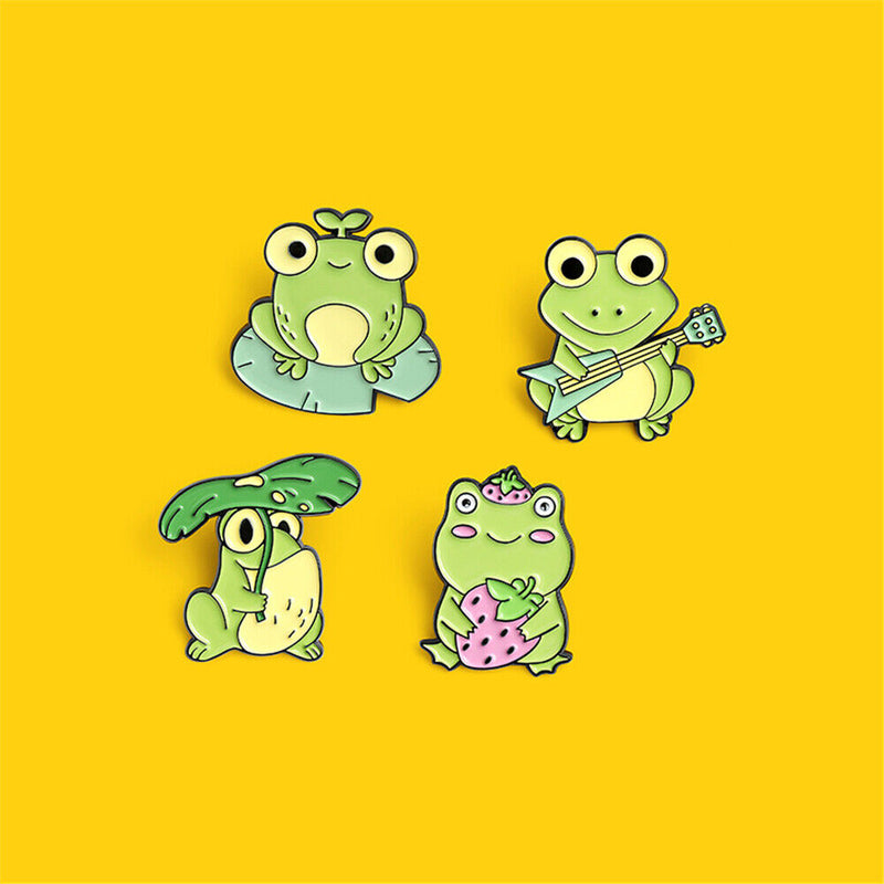 Clothes Jewelry Metal Lapel Pins Cute Frog Enamel Pins Cute Badge Animal Brooch