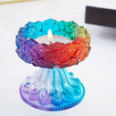 DIY Epoxy Mirror Creative Leaf Candle Holder Storage Base Mold Decor~