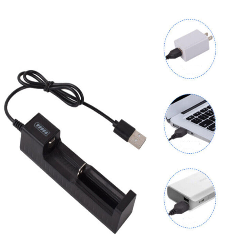 1 slot Battery USB Charger for Rechargeable Batteries Li-ion 18650 26650 14500