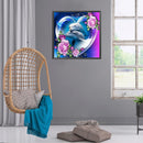Dolphin Full Round Drill Diamond Painting Drawing Rose Mosaic Home Decor Kit